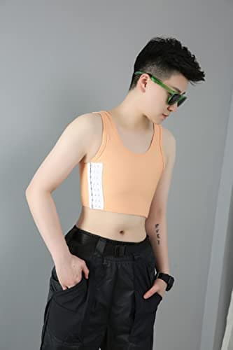 BaronHong Poitrine Binder Respirant Mesh Élastique Shapewear pour Tomboy Trans Lesbian (jaune, 4XL)