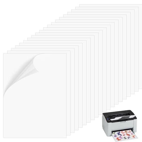 Nivofu 20 Feuilles A4 Transparente Papier Autocollant Imprimante, Séchage rapide, Transparent Film Autocollant Vinyle, Papier Autocollant Jet d'Encre pour Imprimante à Jet d'Encre, Laser