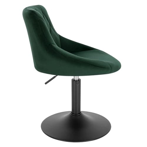WOLTU Lot de 1 Tabouret de comptoir réglable en Hauteur et pivotante,Tabouret de bistrot en Velours Structure métallique, Hauteur Réglable de 38-49.5cm, Vert Foncé, BH242dgn-1
