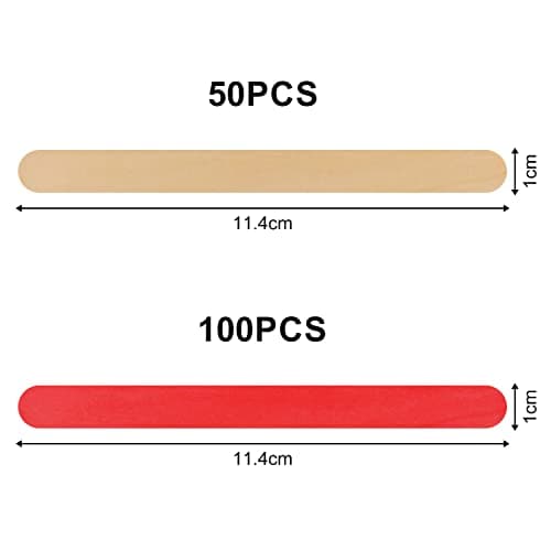 Lot de 150 bâtons en bois, glace en bois coloré sur la tige, 114 x 10 x 2 mm, matériaux de jeu créatifs faits à la main pour les enfants, adaptés à la fabrication de glace, artisanat créatif.