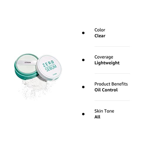 Etude House Poudre Siccative Zéro Sébum 4g Nouveau | Poudre libre légère pour le visage sans sébum avec 80% de minéraux | Longue durée pour le réglage ou le fond de teint (zéro sébum 4 g (21AD)
