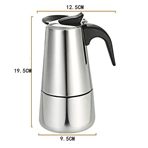 Fichiouy 300 ml Portable Espresso Cafetière Moka Pot En Acier Inoxydable avec Cuisinière Électrique Filtre Percolateur Café Brasseur Bouilloire Pot