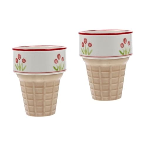 ANDRESLAD 2 Pièces coupe à glace en céramique bols de dégustation bols à dessert tasses à cappuccino mug cafe tea cup tasse à café verre gobelet multi-usages tasse de petit déjeuner pratique