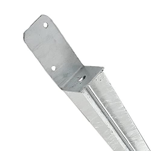 Support de poteau universel à enfoncer L (70 x 700) - Galvanisé à chaud - Douille à enfoncer pour poteau de clôture - En acier argenté