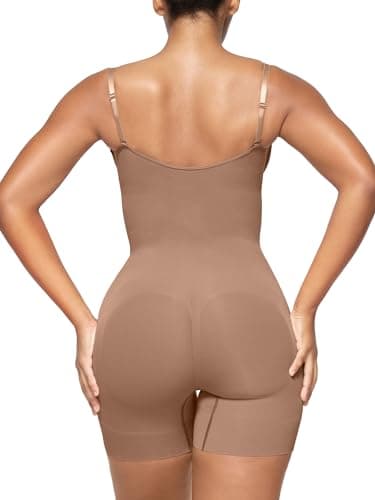 SHAPERX Body Sculptant Femme Gaine Amincissante Ventre Plat Combishort Gainante Minceur Invisible Shapewear Bodysuit, UK-SZ5258-Sienna-L/XL