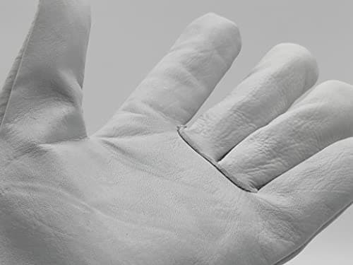 Ruvigrab - Pack de 12 Gants de Travail en Cuir de Fleur Naturelle | Gants de Jardinage | Taille 8