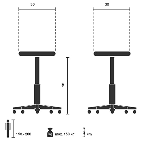 hjh OFFICE 645034 Tabouret bistrot VANTAGGIO Métal Noir/Or, Tabouret au Look Industriel et Moderne, empilable