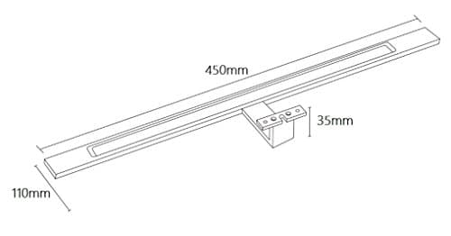 Lampe LED de salle de bain noir 450 mm luminaire de miroir éclairage applique, température de couleur : blanc newtre