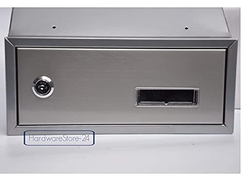 Boîte aux lettres en acier inoxydable argenté - Avant + porte arrière V2A XXL (acier inoxydable/argent)