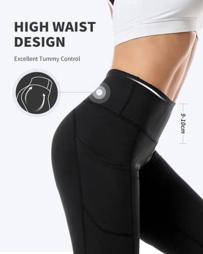 CAMBIVO Legging de Sport Femme Taille Haute, Leggings Pantalon Yoga Pants Fuseau Push up, Legging Running Elastique Opaque avec Poches pour Pilates, Running, Fitness, Gym