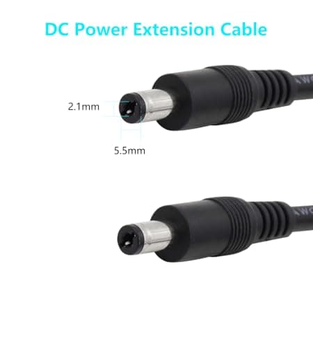 LANMINGLEL Câble Adaptateur Secteur DC 5,5x2,1mm 3,3ft DC 5521 rallonge mâle 12v DC Fil pour caméra de sécurité, Bande LED, Surveillance IP CCTV. Pack de 2 (mâle à mâle)