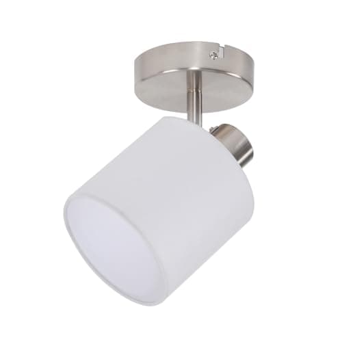 Glitzerlife Spots de Plafond Rails 1 Spot - Plafonnier Blanc Orientable Applique Murale Intérieure E14 Industriel Luminaire Chambre Salon Cuisine Salle à Manger Sans Ampoules