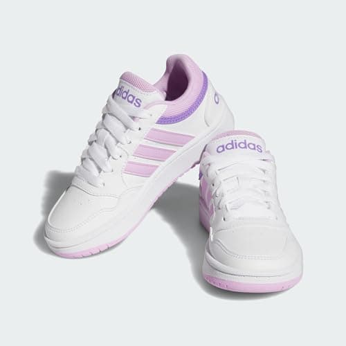adidas Mixte Enfant Hoops Shoes Chaussures, Cloud White Lilac Violet Fusion, 40 EU