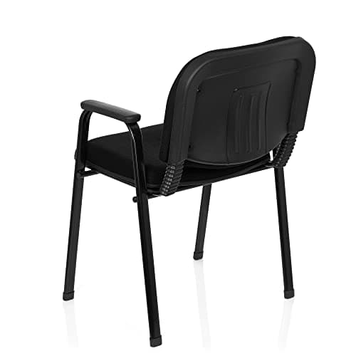 hjh OFFICE 704340 XT 650 Chaise de conférence rembourrée et empilable en Plastique et métal Noir 84 x 55 x 42 cm