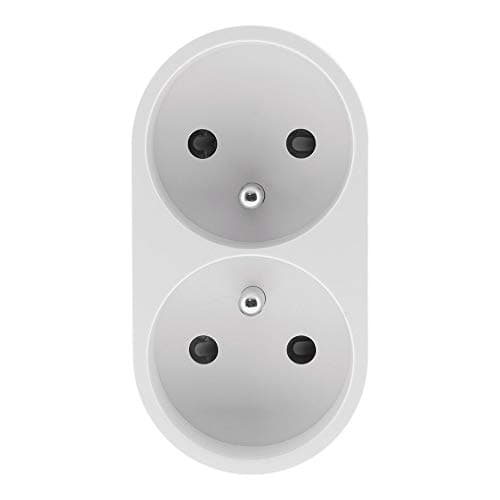 Multiprise 2 Prises pour façade - Biplite - 2x16A - Blanc - Zenitech