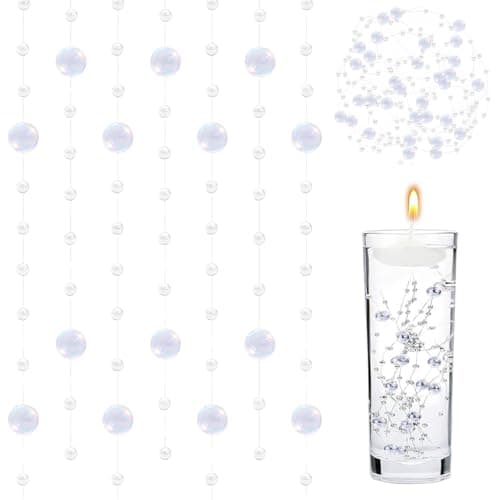 VEOIRXU Perles d'eau Rose, Bougies Flottantes, Perle d'eau, Bougie Flottante pour Vases, Remplisseurs de Bouteilles d'eau, Mariages, Décorations de Centres de Table(Rose, 5M)
