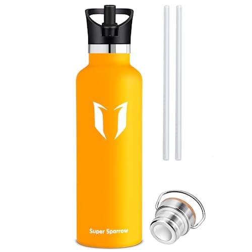 Super Sparrow Gourde Isotherme - Bouteille Isotherme - 750ml - Gourde Inox Bouche Standard - Gourde Sport Étanche - Gourde Enfant sans BPA, pour Sport, Gym, Voyage