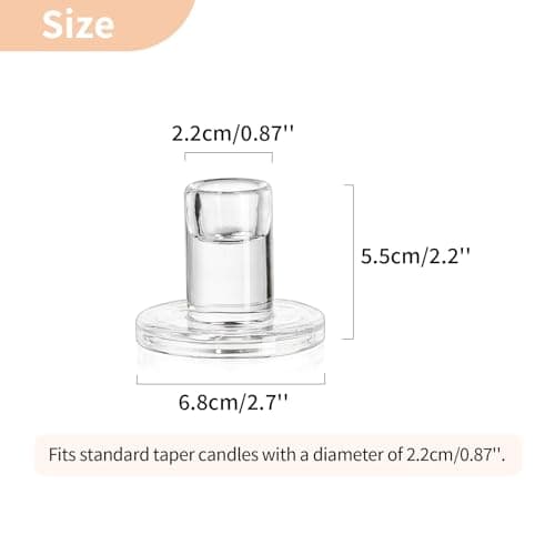 NUPTIO Bougeoir Verre Chandelier Lot de 10 Bougeoir en Verre Transparent Bougies à Réchauds en Forme de Pilier Centre de Table pour la Décoration des Dîners de Noël
