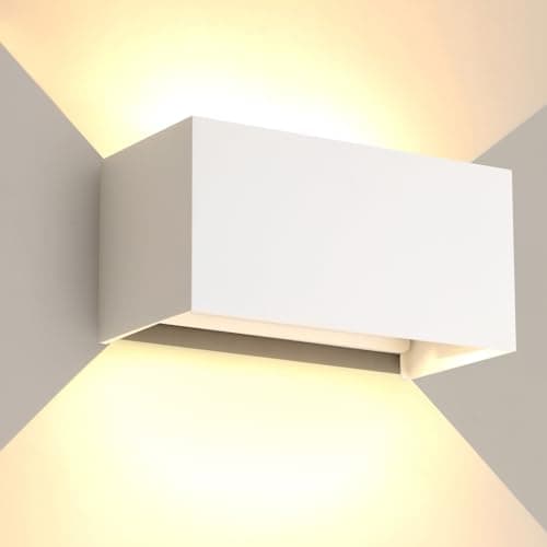 FUPE 25W LED Applique Murale Exterieur Intérieure Applique Extérieure IP65 Imperméable Moderne Aluminium Appliques Murale Extérieure Lampe Lumière Angle Réglable, Blanc 3000k Blanc Chaud