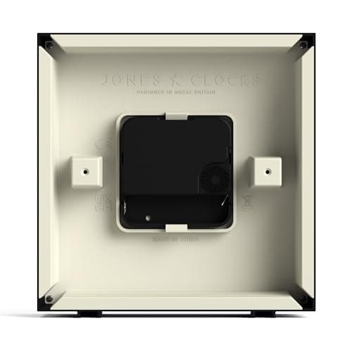 JONES CLOCKS Horloge de Bureau Disco » – Design carré élégant en Noir, élégant et Facile à Lire pour Une étagère, Une Table, Une cheminée ou Un Chevet