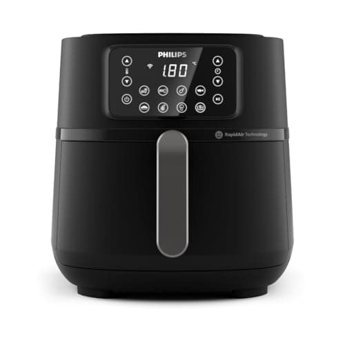 Philips 5000 Series Airfryer XXL - Connecté - 16 fonctions de cuisson, format XXL de 7,2L/1,4kg, technologie RapidAir, -90% de matières grasses, écran tactile, facile à nettoyer, noir (HD9285/90)