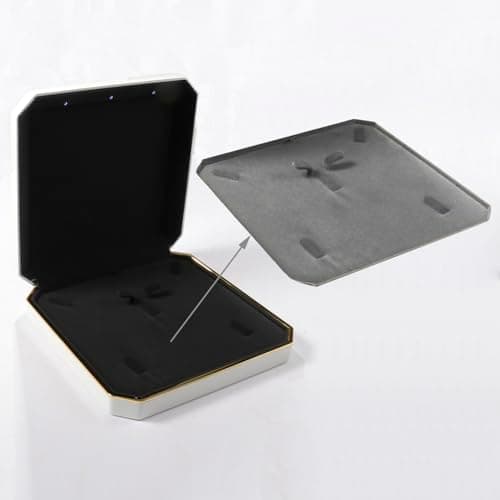 HSLFUAI Big necklace box Présentoir de collier avec lumière LED, grande boîte à colliers, boîtes à colliers pour bijoux