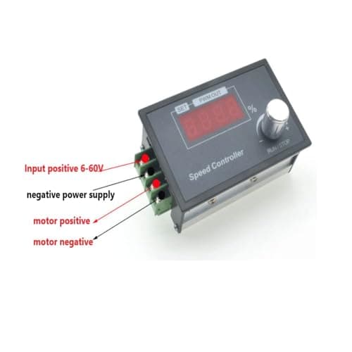 Aideepen Contrôleur de vitesse de moteur DC, PWM DC 6-60 V 12 V 24 V 36 V 48 V 30 A Régulateur de vitesse réglable en continu avec interrupteur marche/arrêt