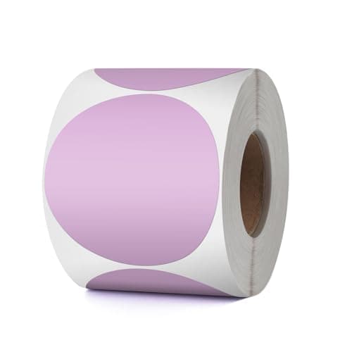 YIKIADA Lot de 500 étiquettes thermiques à pois violets en vinyle 76 mm Autocollant d'adresse Étanche Pour logo, code-barres QR Code Inventaire