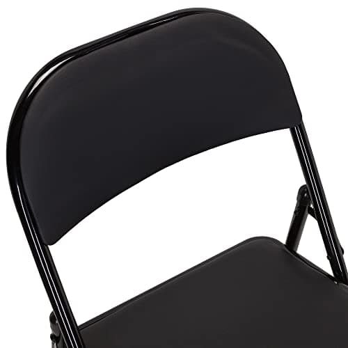 hjh OFFICE Chaise Pliante rembourrée en Cuir synthétique TUDELA Chaise Visiteur, Charge maximale 130 kg, Noir 803000