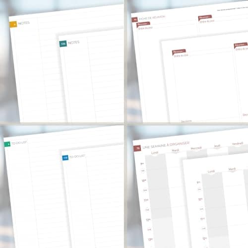 KIIMEO - Le 1er Carnet de Notes Professionnel et Thématique - Bullet Journal Premium Innovant - Conseils & Articles sur la Gestion du Temps- 140 pages + 1 page effaçable - Feutre fourni