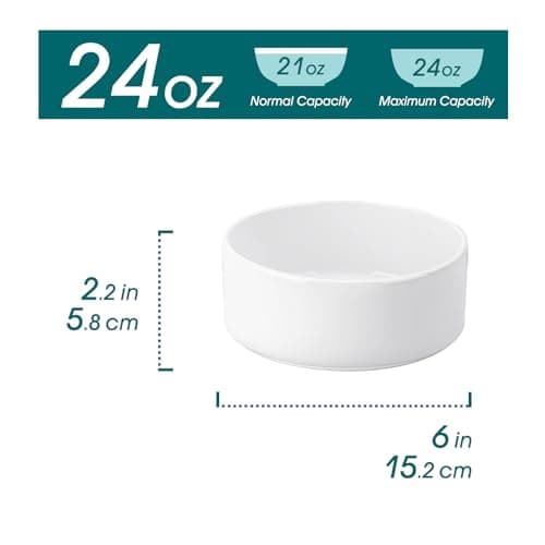 vancasso Série VENUS Saladiers 6 pièces, Bols à Soupe Passent au Lave-vaisselle et au Micro-ondes, 720ml, Blanc