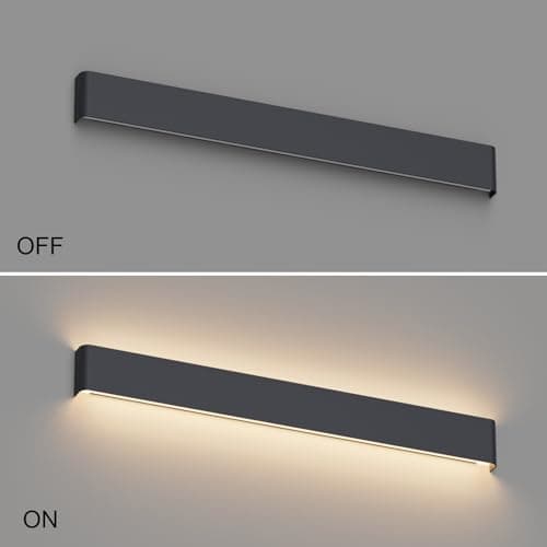 Klighten Applique Murale Interieur LED 83CM Lampe Murale Blanc Chaud 3000K 30W Luminaire Mural Moderne pour Chambre Salon Escalier Couloir, Anthracite