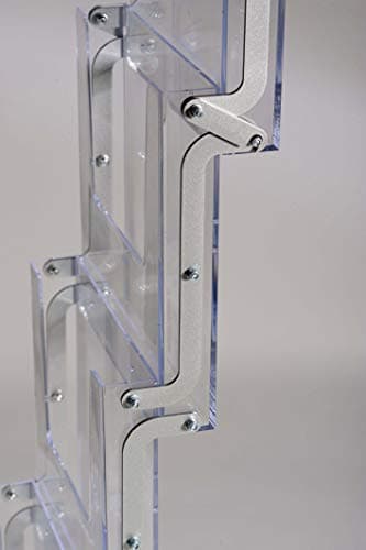 DISPLAY SALES - Porte-brochures pliable 5 x DIN A4 avec sac de transport en nylon pour un transport confortable | presentoir a4 pliable en aluminium et plastique transparent