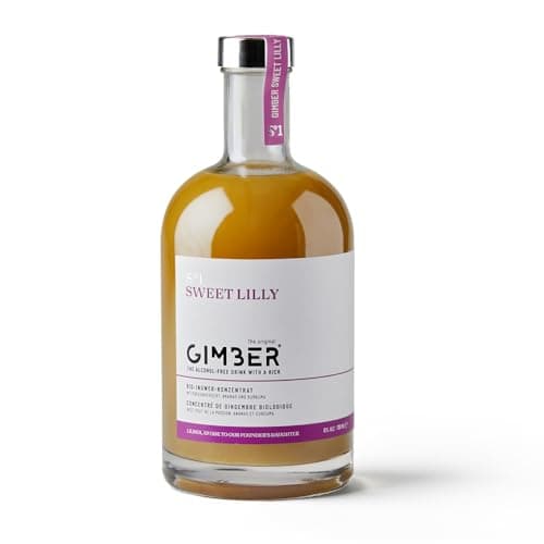 Gimber Sweet Lilly | jus de gingembre bio 700 ml | Boisson sans alcool au 100% mélange gingembre, fruit la passion, ananas & curcuma Concentré première qualité