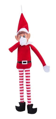 Elves Behavin' Badly-13056 Lot de 2 poupées Elfes en Peluche avec Visage en Vinyle, Rayé, 13056, Rouge, Pack de 2