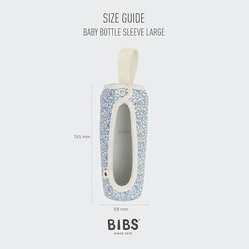BIBS x LIBERTY Housse de protection pour biberon Grand modèle 225 ml – Housse de protection en néoprène pour biberons Bibs – Design imprimé Liberty, Large, Eloise Blush