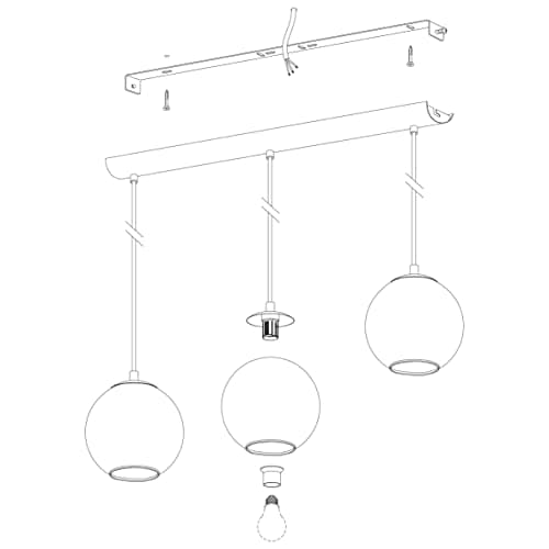 Eglo Suspension luminaire Ariscani, lampe de plafond suspendue à 3 flammes, lustre salon ou salle à manger en métal Noir et verre fumé Noir transparent, douille E27, 76,5 cm