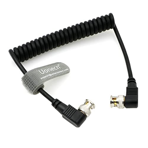Uonecn Blackmagic RG179 coaxial BNC à angle droit mâle vers mâle Câble flexible pour caméra vidéo BMCC.