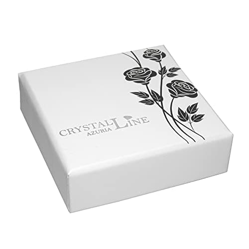 Crystalline Azuria Femme Ensemble Collier Fée et Clous Boucles d'Oreilles 18ct Plaqué Or Blanc avec Cristaux Multicouleurs en Zircone