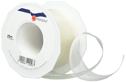 PRÄSENT C.E. Pattberg 4 Seasons Ruban d'organza laitonné Crème 60 mm x 25 m