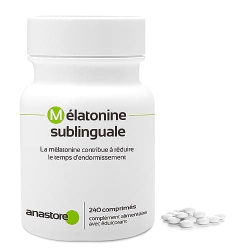 MÉLATONINE SUBLINGUALE * Pureté garantie supérieure à 99% *1.8 mg / 240 comprimés* STÉVIA * Régulateur de l’horloge biologique * Trouble du sommeil