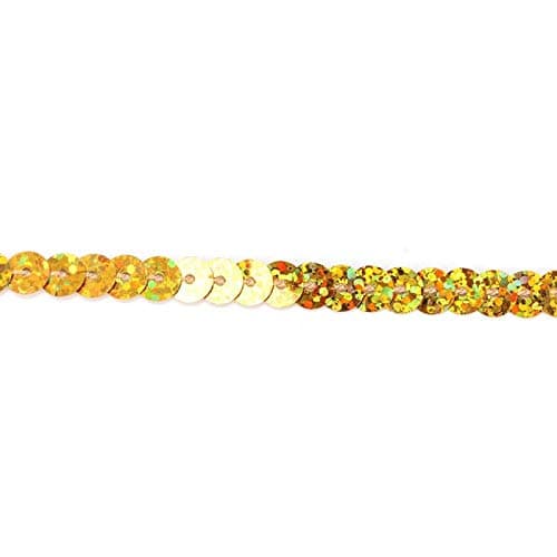 Pssopp 100 Yard Sequin Paillette Trim String 6mm Accessoire décoratif pour la Fabrication de Bijoux, Fabrication de Ruban, Costumes, Sewin(#Gold)