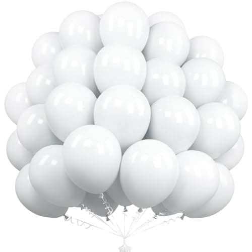 Unisun Ballons Blancs, 50 Pièces 12 Pouces Ballons Blancs Mats, Ballons Blancs Pour Garçons Filles Fête d'Anniversaire Nuptiale Mariage Enterrement Jeune Nouvel An Décorations Remise Des Diplômes