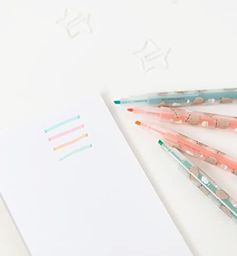 Grupo Erik SSGE001 - Lot de 4 Surligneurs Pastel Pusheen : Rose, Orange, Vert, Bleu - Pointe Large et Pointe Fine- Fournitures Scolaires Kawaii, Papeterie Kawaii