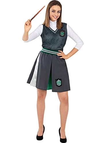 Funidelia | Jupe Serpentard - Harry Potter pour femme Poudlard, Magiciens, Hogwarts - Déguisement pour Adultes et accessoires pour Halloween, carnaval et fêtes - Taille M - Noir