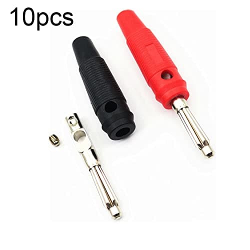RUNCCI-YUN 10 pièces fiche Banane,4mm fiche Banane, fiche Enceinte Audio Haut Parleur Connecteur, pour Haut-parleurs, écran Murale, système vidéo et Audio, amplificateur, Câbled’Enceinte