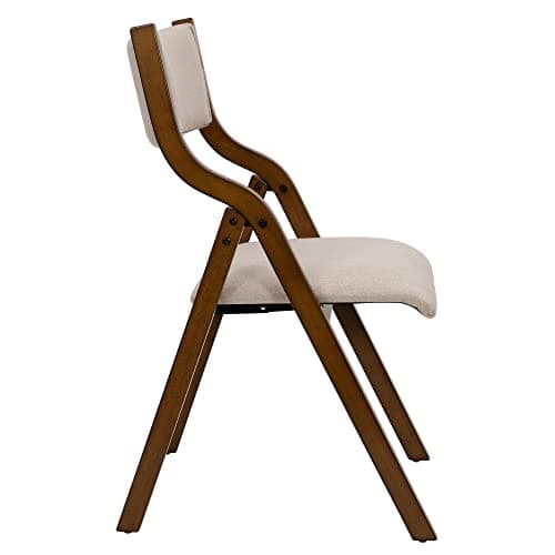 Ball & Cast Juego de 2 sillas de comedor plegables, Silla de oficina plegable Con estructura de Madera, sillas de cocina tapizadas portátiles Para actividades al Aire Libre, Color Gris Pardo