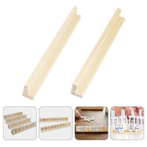 Vaguelly Ensemble De 8 Pièces Base de Lettre en Bois Support de Train Mexicain Support de tuiles de Dominos présentoirs Porte-Dominos en Bois Support de Cartes de Jeu Jouet Plateau décorer