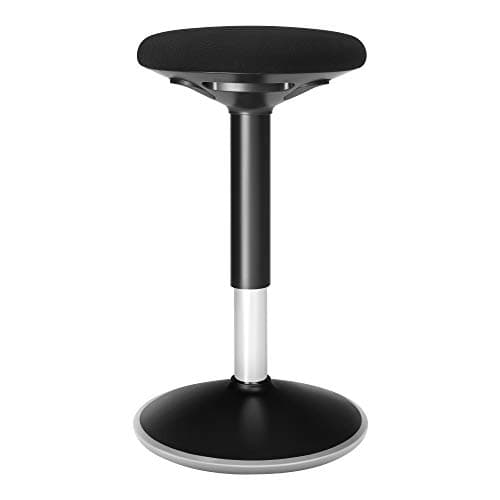 SONGMICS Tabouret Dynamique, Tabouret Assis Debout, Siège de Travail Rotatif à 360°, Ergonomique, Hauteur réglable 50-65 cm, Montage Simple, Noir OSC04BK