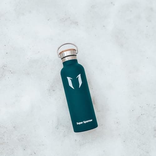 Super Sparrow Gourde Isotherme - Bouteille Isotherme - 1000ml - Gourde Inox Bouche Standard - Gourde Sport Étanche - Gourde Enfant sans BPA, pour Sport, Gym, Voyage